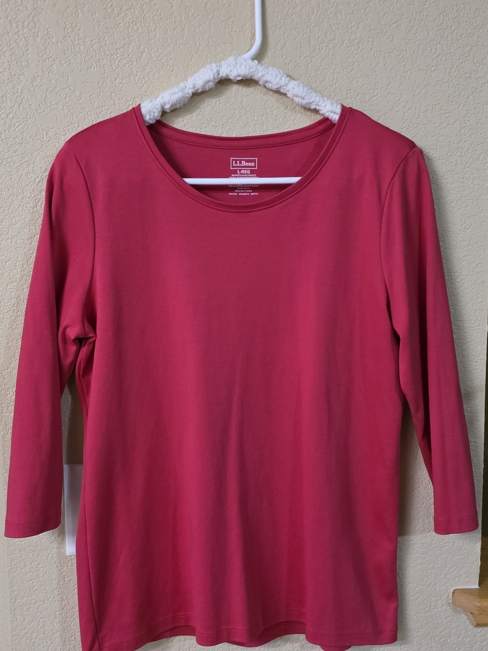 L.L. Bean Women's Scoop Neck Long Sleeve Top - Berry Pink